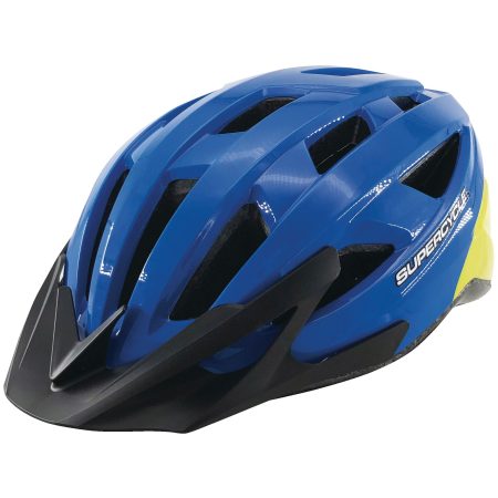 Supercycle Pursuit Bike Helmet, Youth, Blue/Yellow