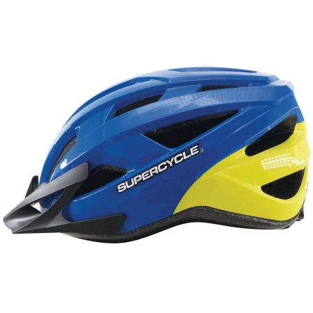 Supercycle Pursuit Bike Helmet, Youth, Blue/Yellow