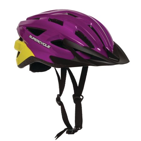 Supercycle Pursuit Bike Helmet, Youth, Purple/Yellow