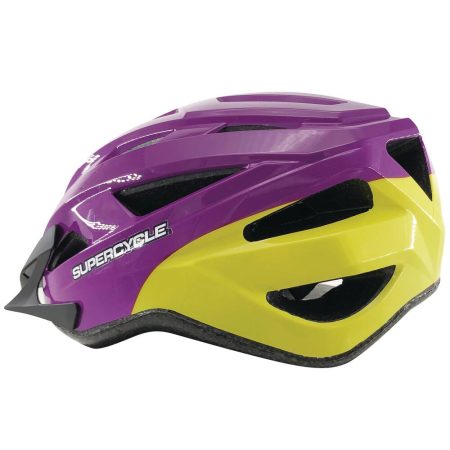 Supercycle Pursuit Bike Helmet, Youth, Purple/Yellow