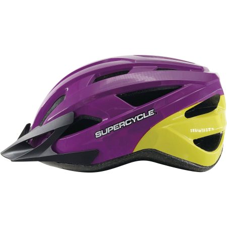 Supercycle Pursuit Bike Helmet, Youth, Purple/Yellow