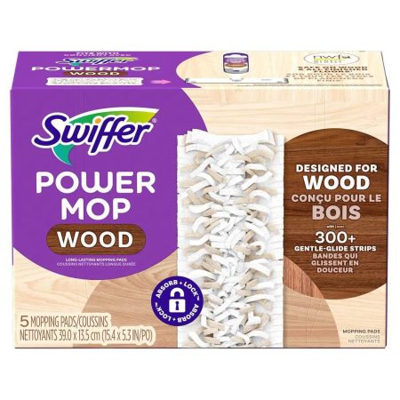 Swiffer PowerMop Wood Mopping Pad Refill, 5-pk