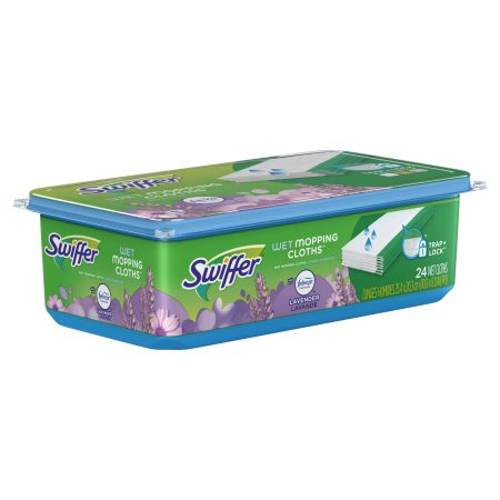 Swiffer Sweeper Wet Mopping Cloth Refills with Febreze Freshness, Lavender Scent, 24 count