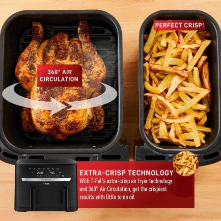 T-fal Dual Easy Fry Air Fryer 8.3L/ 8.7 Qt