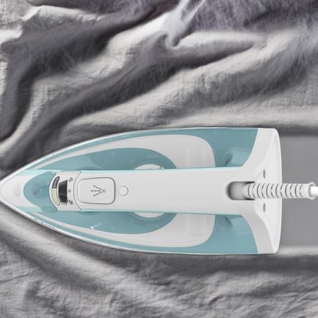 T-fal 1400W Compact Steam Iron with Ceramic Soleplate, White/Green