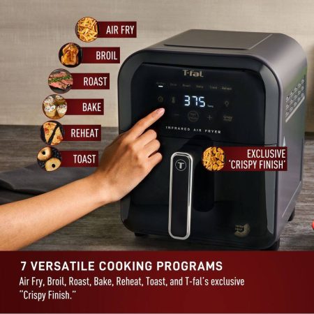 T-fal Infrared Air Fryer, Infra-Heat™ Technology, 6-L, No-Preheating, Faster, Juicier, Easier, Grey