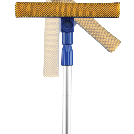 Mastercraft Telescopic Extendable Window Washer / Squeegee with Scrub Netting, 7-ft