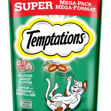 Whiskas TemPtations Seafood Medley Flavour Classic Cat Treats, 350-g