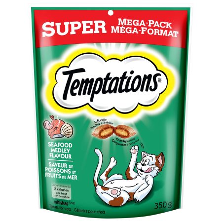 Whiskas TemPtations Seafood Medley Flavour Classic Cat Treats, 350-g