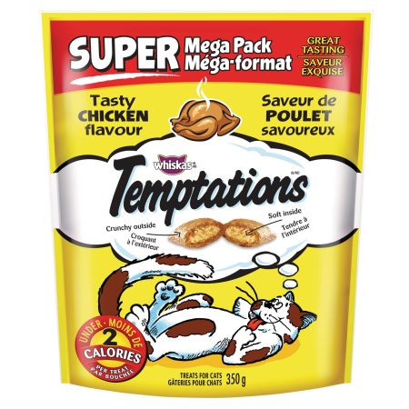 Whiskas TemPtations Tasty Chicken Flavour SuPer Mega Pack Classic Cat Treats, 350-g