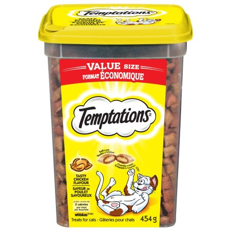 Whiskas TemPtations Tasty Chicken Flavour Value Size Classic Cat Treats, 454-g