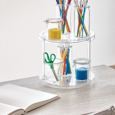 The Home Edit by iDESIGN Clear 2-Tier Rotating Turntable Organizer