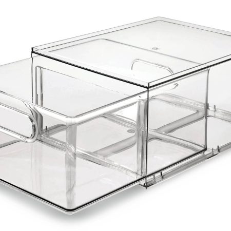 The Home Edit by iDESIGN Clear Stackable Divided Customizable Storage Drawer, 11.5-L