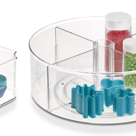 The Home Edit by iDESIGN Clear Divided Rotating Turntable Organizer