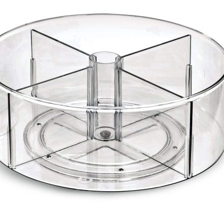 The Home Edit by iDESIGN Clear Divided Rotating Turntable Organizer