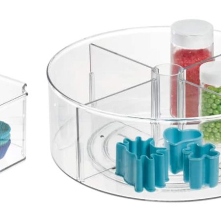 The Home Edit by iDESIGN Clear Divided Rotating Turntable Organizer