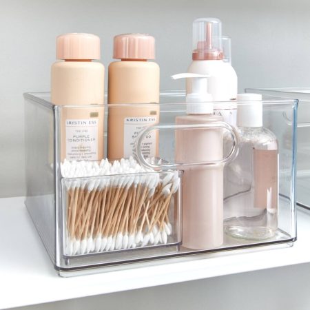 The Home Edit by iDESIGN Clear Stackable Large Shallow Organizing Storage Bin, 1.75-L