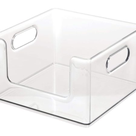 The Home Edit x iDESIGN Clear Plastic Open-Front Stacking Pantry Bin Storage Organizer