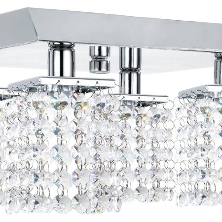 NOMA Cora 4-Light Crystal Shade Canopy Light Fixture, Chrome