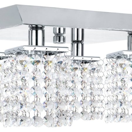 NOMA Cora 4-Light Crystal Shade Canopy Light Fixture, Chrome