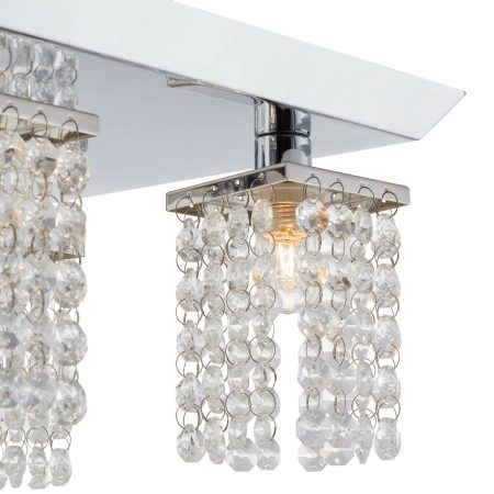 NOMA Cora 4-Light Crystal Shade Canopy Light Fixture, Chrome