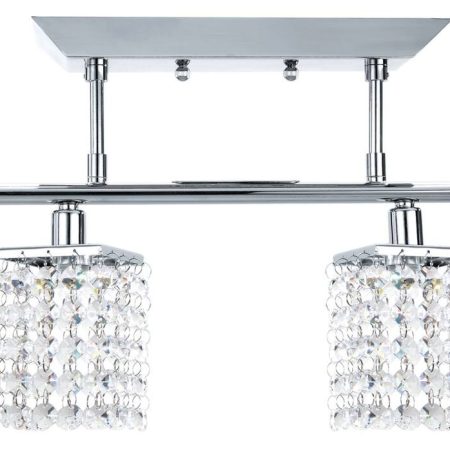 NOMA Cora 4-Light Crystal Shade Track Light Fixture, Chrome