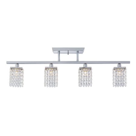 NOMA Cora 4-Light Crystal Shade Track Light Fixture, Chrome