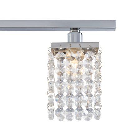 NOMA Cora 4-Light Crystal Shade Track Light Fixture, Chrome