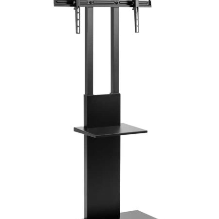 TygerClaw LCD84116G TV Floor Stand with Equipment Shelf, Black, 37-in to 70-in