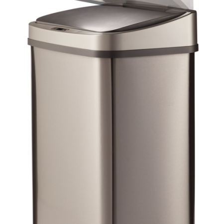 type A Wide Auto Garbage Bin/Can, Stainless Steel Motion Sensor Lid, 50-L