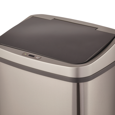 type A Wide Auto Garbage Bin/Can, Stainless Steel Motion Sensor Lid, 50-L