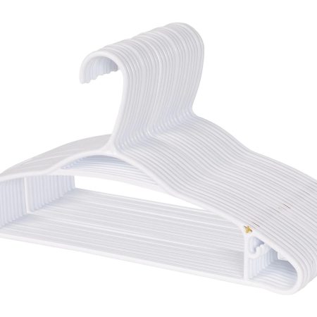 type A Plastic Slim Hangers, 24-pk, White