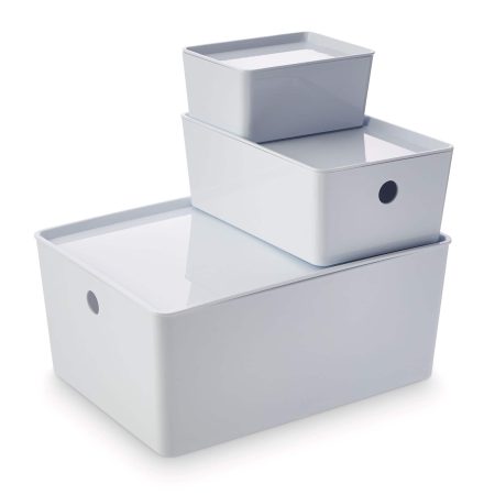 Type A Flexible Storage Bin with Lid, White, 3.8-L