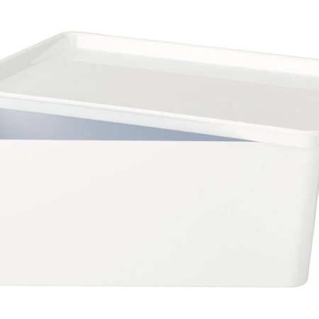 Type A Flexible Storage Bin with Lid, White, 3.8-L