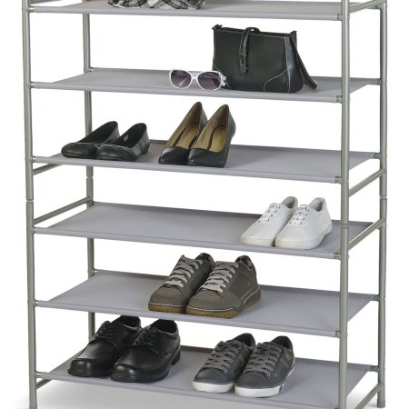 type A Stackable Ease 3-Tier Shoe Rack, Holds up to 12 Pairs of Shoes, Grey