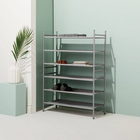 type A Stackable Ease 3-Tier Shoe Rack, Holds up to 12 Pairs of Shoes, Grey