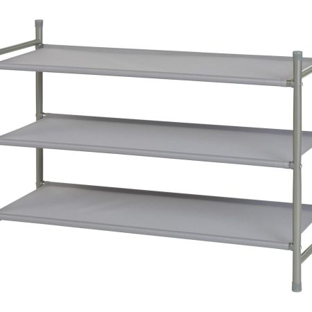 type A Stackable Ease 3-Tier Shoe Rack, Holds up to 12 Pairs of Shoes, Grey