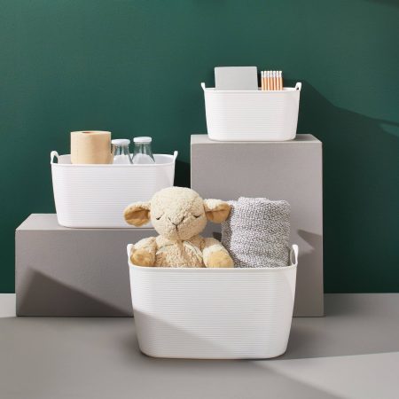 Type A Flexible Storage Bins, White, 7.8-L, 3-pk