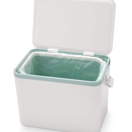 type A Plastic Rectangular Compost Bin, White, 4-L