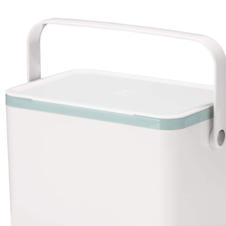 type A Plastic Rectangular Compost Bin, White, 4-L