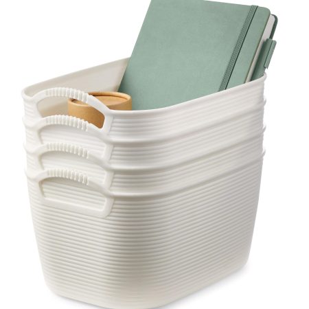 Type A Flexible Storage Bins, White, 3.6-L, 4-pk