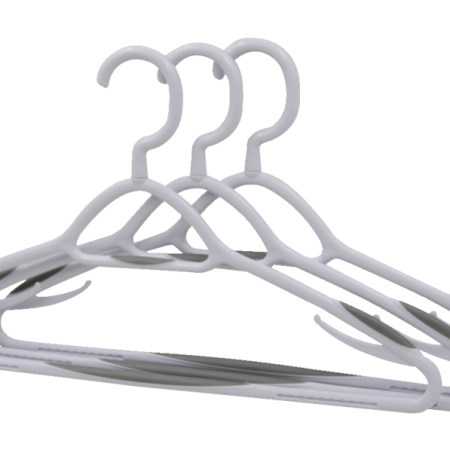 type A Non-Slip Plastic Swivel Hangers, 5-pk, White