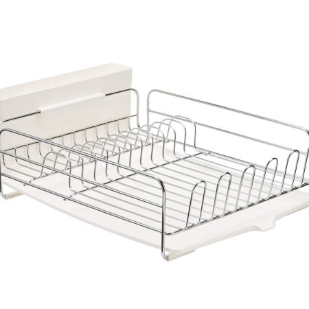 Type A Alpha Stainless Steel Dish Drying Rack with Cutlery Holder & Drainboard, 13 x 19.3-in