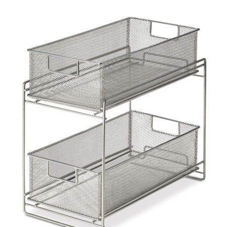 Type A Alpha Under-Sink Metal Storage Organizer Rack/Stand with Pull-Out Basket Drawers