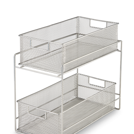 Type A Alpha Under-Sink Metal Storage Organizer Rack/Stand with Pull-Out Basket Drawers