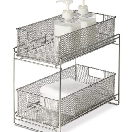 Type A Alpha Under-Sink Metal Storage Organizer Rack/Stand with Pull-Out Basket Drawers