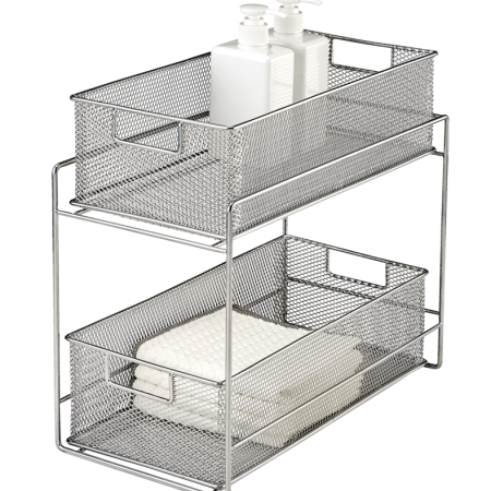 Type A Alpha Under-Sink Metal Storage Organizer Rack/Stand with Pull-Out Basket Drawers