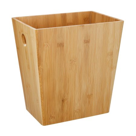 type A Bamboo Rectangular Garbage Can, 10-L