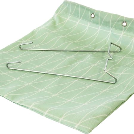 type A Hanging Clothespin Bag, Green/White, 7.9-in x 0.5-in x 18-in