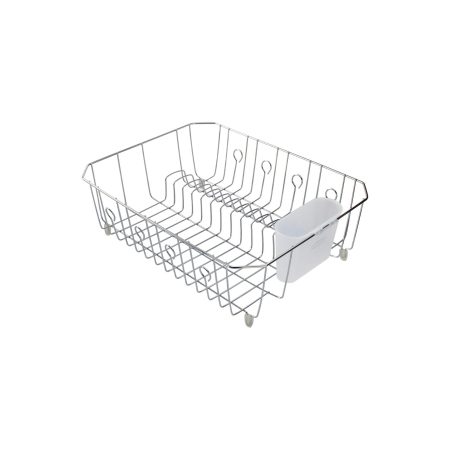 Type A Large Metal Dish Drying/Draining Rack For Kitchen, Chrome, 18 x 14 x 5.5-in